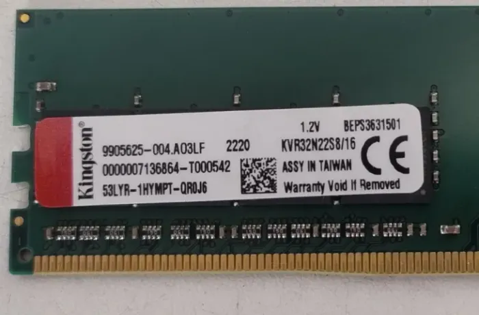 Memória Ram 16gb DDR4 3200 Kingston Kvr32n22s8/16