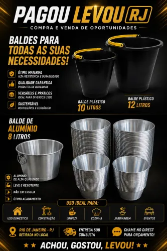 Baldes aluminio e plastico