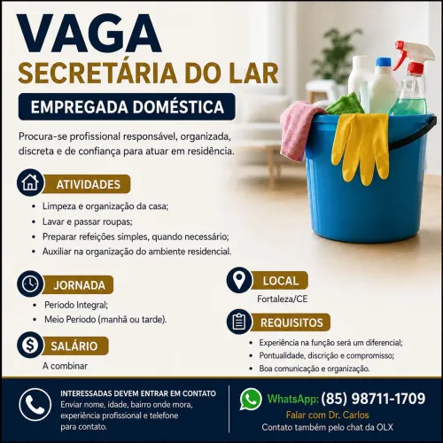 Secretaria do lar/empregada doméstica 