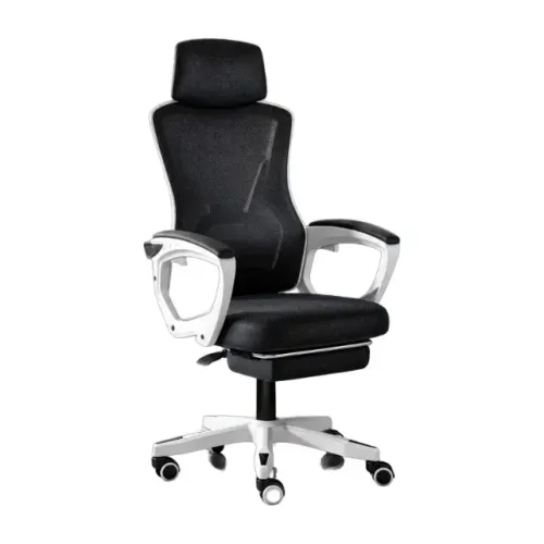 Cadeira Ergonômica C7 Neo Titan Branca Mesh Apoio Pés Reclina 145°