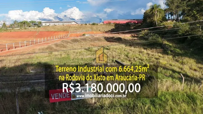 Terreno Industrial com 6.664,25m² na Rodovia do Xisto em Araucária-PR - A venda por R$3.18