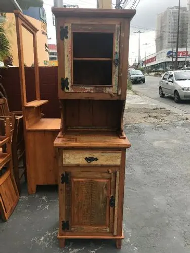 Arca e Oratório Rústico 1 Porta Com Tinta Verde