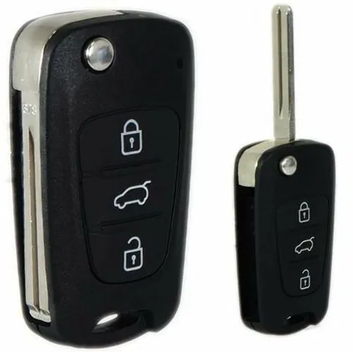 Chave Canivete Kia Carcaça 3 Botões Preto Alarme Automotivo