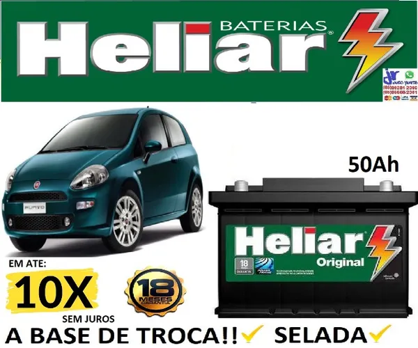 Bateria Heliar 60Ah 12v Automotivo
