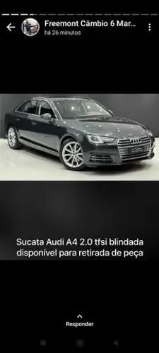 Sucata Audi a4 2016 blindado para retirada de peças 
