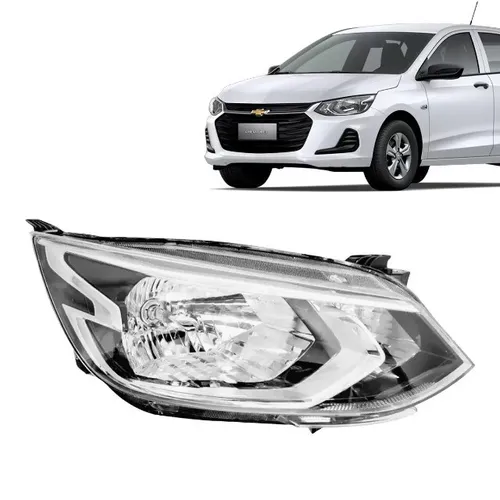 Farol Principal Chevrolet Onix 2020 Cromado - Depo