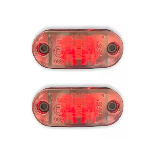Par Lanterna Delimitadora Vermelha Led 12v 24v Caminhão Baú