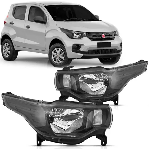Farol Principal Fiat Mobi 2017 Máscara Negra - Magneti 