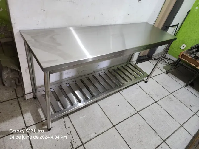 Bancada lisa inox industrial
