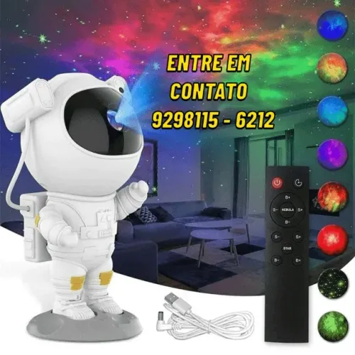 Projector Astronauta com Controle Bluetooth - Entregamos 9h ás 23h