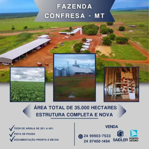 Fazenda em Confresa MT, 35.000 hectares