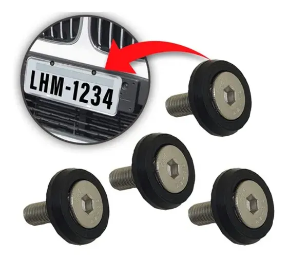 Parafuso De Placa Carro Alumínio Anilha -kit Várias Cores M6