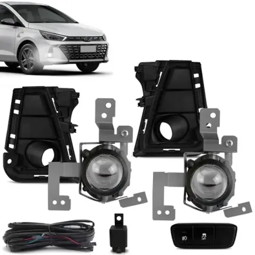 Farol de Neblina HB20 2023 2024 Completo com Botão Modelo Original