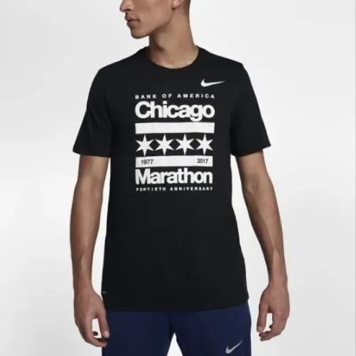 Camiseta Nike Tee Dri Fit 2017 Chicago Marathon Edição 40 Anos Original - Tamanho M