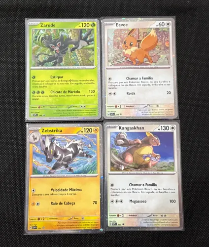 Kit Cartas Pokemon Zarude Eevee Zebstrika Kangaskhan Promos