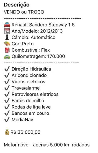 Renault Sandero Stepway Hi-flex 1.6 16V 5P Aut. 2013