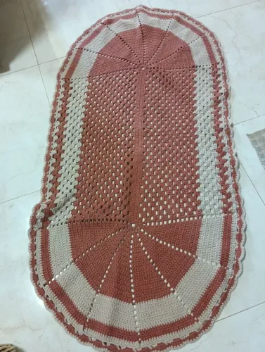 Tapete de crochê marrom, e bege 1,50X80