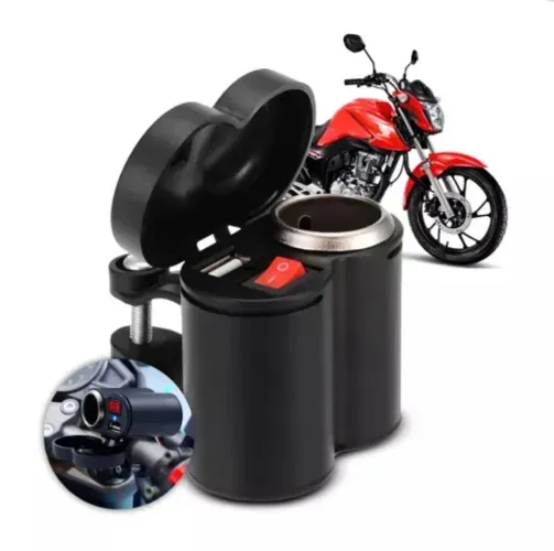 Carregador USB e Tomada 12V para Moto