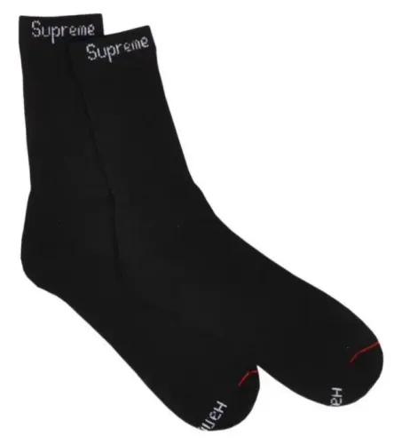 Meia Supreme Hanes Black 100% Original