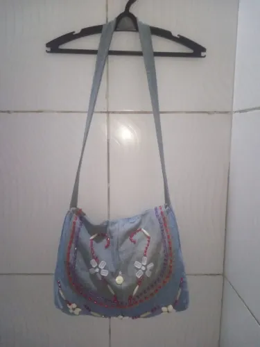 Bolsa de Ombro Jeans azul Feminino