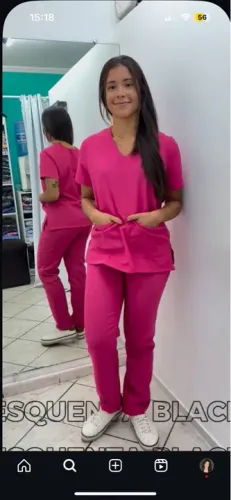 Conjunto saúde uniforme Scrub Pijama rosa 