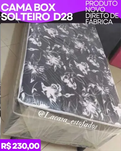 Cama Box Solteiro - 1.88x0.88