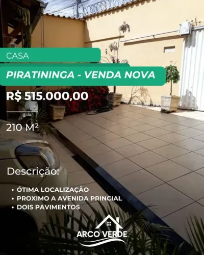 CASA PIRATININGA - VENDA NOVA