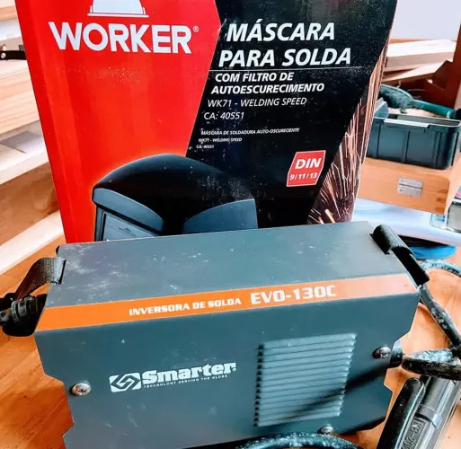 Kit de solda inversora e máscara 