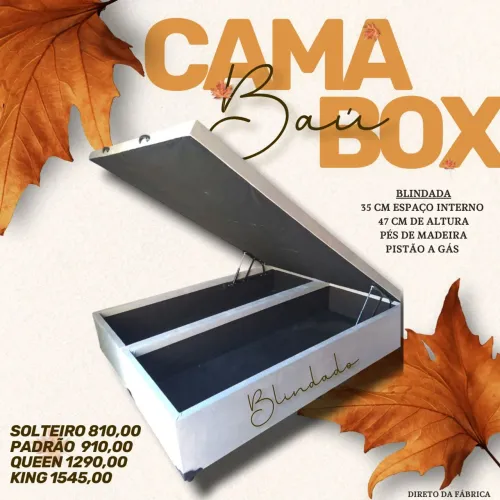 Cama Box Baú Blindada - Queen/King/Solteiro