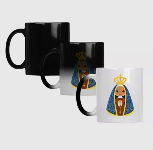 Kit 2 Canecas Mágicas Porcelana Personalizadas