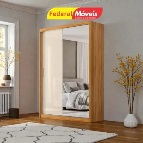 Guarda Roupa 100% MDF 2P 4G c/ Espelho MAIS VENDIDO