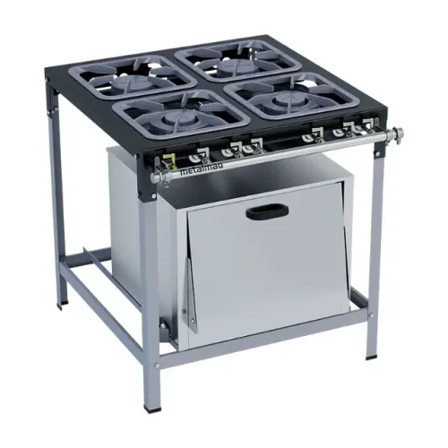 Fogão Industrial 4 Bocas Com Forno M18 Stori Max Metalmaq