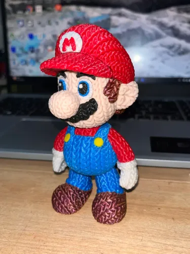 Super Mario Bros em 3D versão crochê