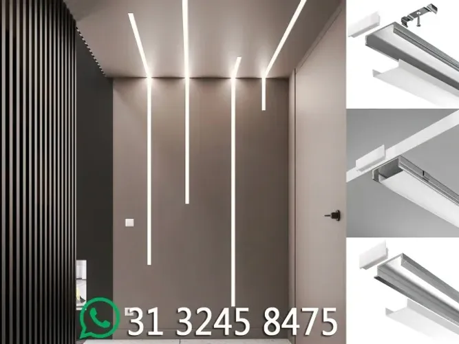 Perfil de LED 2 Metros Iluminação moderna Gesso Parede
