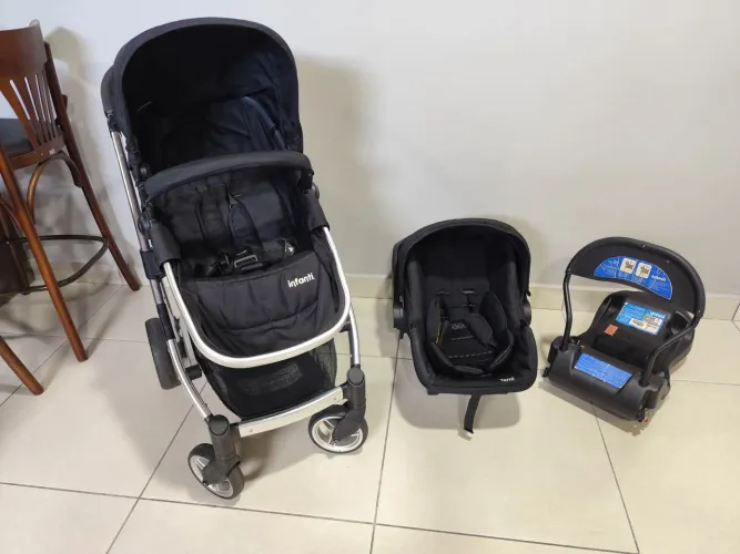 Carrinho de Bebê Infanti + bebê conforto + isofix para carro