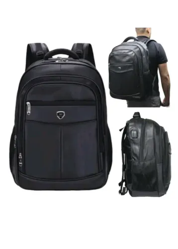 Mochila média Reforçada Notebook Viagem Impermeável couro