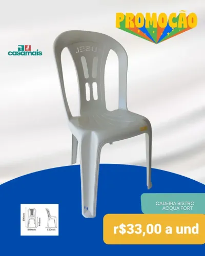 Promoção!! Cadeira Plastica Sem braço 