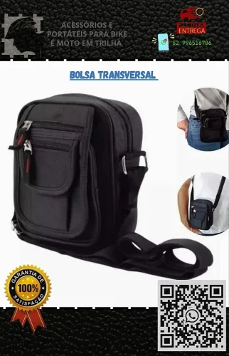 Bolsa Transversal P. Celular, Carregador portátil - Unissex