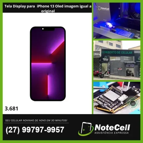 Tela Display P. iPhone 13 Oled Qualidade Da Imagem Igual a Original- Instalação em 30min!