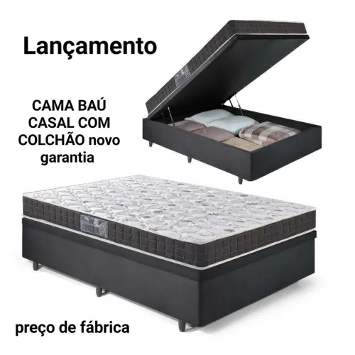 Cama Baú Casal com Colchão Novo - Lançamento garantia