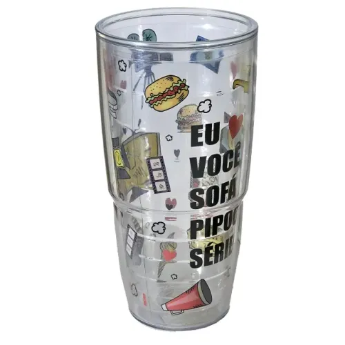 Copo Helsim 700ml Policarbonato Cinema Netflix Pipoca Presente Criativo Casal