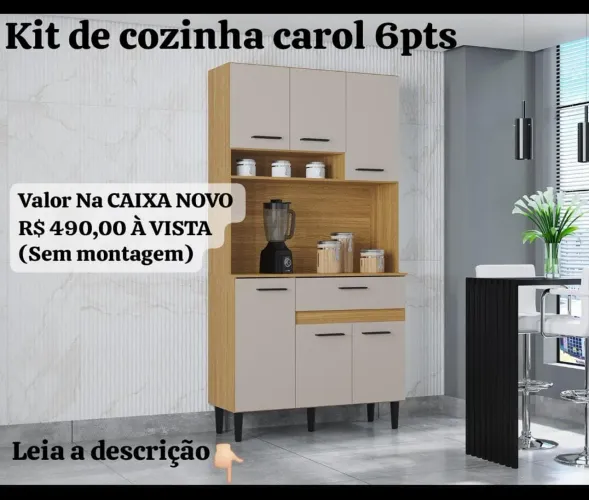 Kit de cozinha carol 6pts Produto novo na caixa sem montagem 