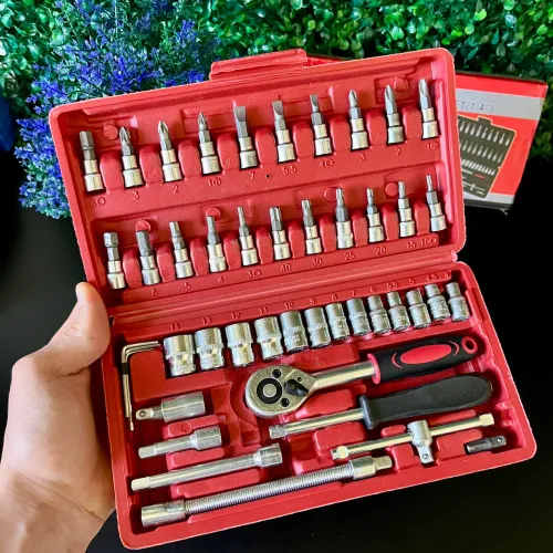 Kit Jogo de Chave Catraca Soquete 46 Peças Completo