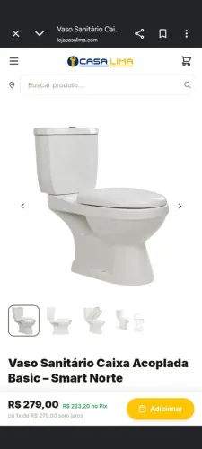 Vaso sanitário novo 230,00