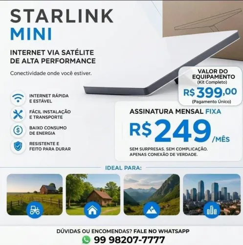 Starlink mini ( apenas plano residencial)