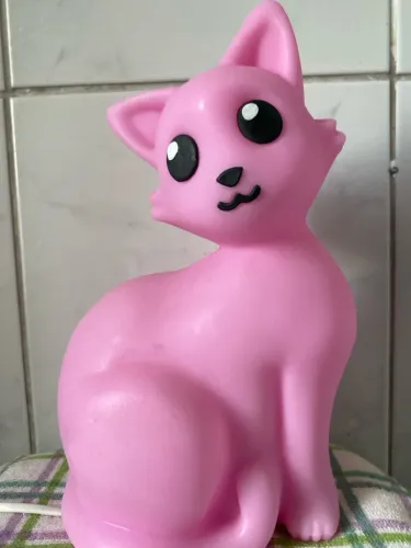 Abajur Gato Rosa