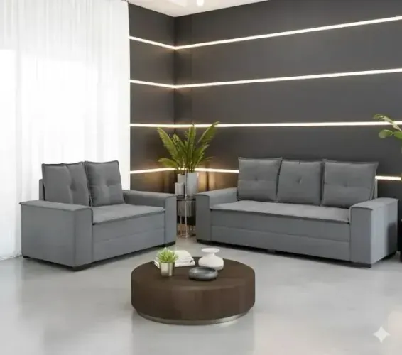 Conjunto de Sofá 2 e 3 Lugares - Entrega Imediata e Pagamento no Local