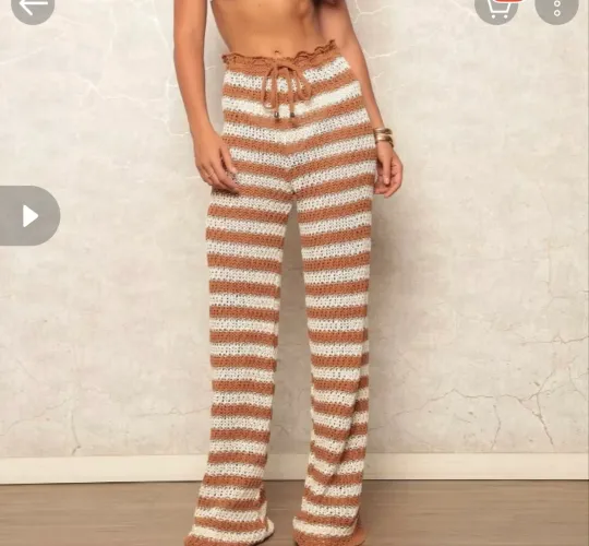 Saída de Praia - calça tricô LUXO - GG