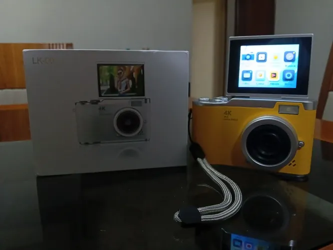 Câmera digital NOVA, compacta, tela flip automática de 180°, zoom 4K, 48MP