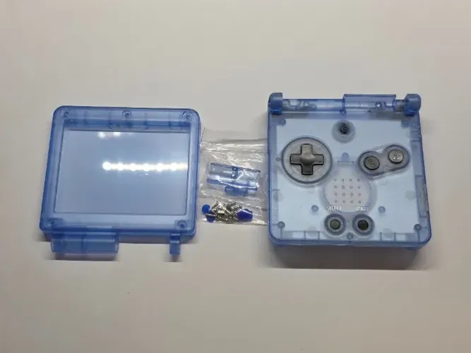 Carcaça Game Boy Advance GBA Azul Claro Translúcido